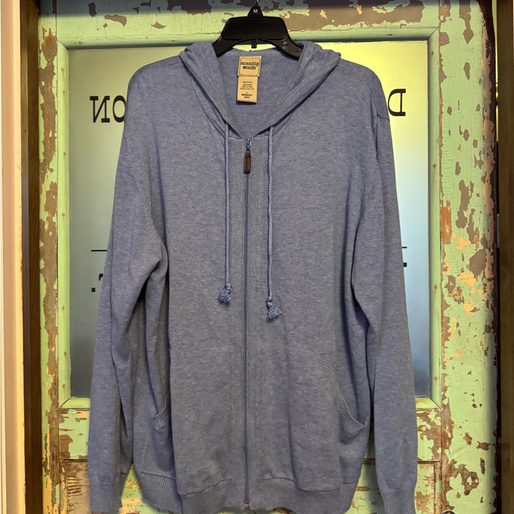 Men's Light Blue Zip-Up Sweater